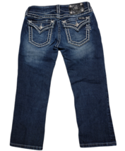 Miss Me JY5014P Capri Cropped Denim Jeans Women&#39;s Size 26 Flap Pockets Stitch - £17.89 GBP