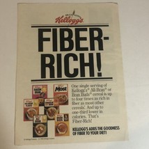 1983 Kelloggs Fiber Rich Cereal Print Ad Advertisement Vintage Pa2 - $5.93