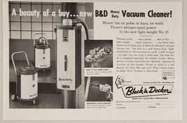 1950&#39;s Print Ad B&amp;D Black &amp; Decker Heavy Duty Vacuum Cleaners Towson,Mar... - $12.07