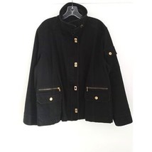 LAUREN Ralph Lauren Black Denim Jacket Gold LRL Jeans Co Pockets Zip Up ... - $49.40