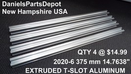 x4 Beam 2020 X 375 Mm Extruded Aluminum T-SLOT Frame 20x20-6 &quot;14 3/4&quot; Inch&quot; Usa - £11.84 GBP