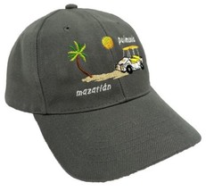 Mazatlan Mexico Hat Cap Gray Adjustable One Size Pulmonia Beach Palm Tree Mens - £14.07 GBP