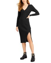 MSRP $80 Inc International Concepts Ribbed Sweater Dress Black Size Large - £12.07 GBP