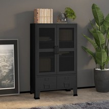 vidaXL Storage Chest Black Metal 27.6 x 15.7 x 45.3 in Industrial - €650,65 EUR
