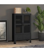 vidaXL Storage Chest Black Metal 27.6 x 15.7 x 45.3 in Industrial - $1,023.04 CAD