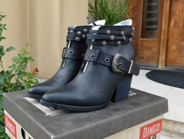 Ladies Leather Booties by Dingo (DI 242 &quot;Born To Run) , size 6.5, black color - £68.05 GBP