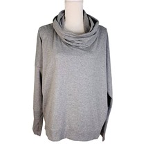 Onque Casual Top Shirt XL Heather Gray Cowl Neck Long Sleeve Stretch New - $29.00