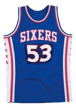 Darryl Dawkins Custom Philadelphia Basketball Jersey Sewn Blue Any Size image 1