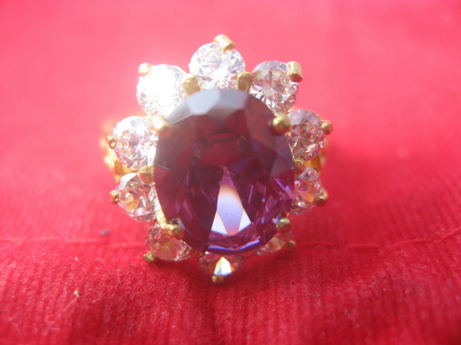 Primary image for Holy Rare Blessed Purple & White Gems Ring Top Talisman Luck Life Thai Amulets