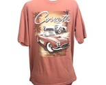Newport Blue Corvette Cars T-Shirt Men&#39;s Size Medium Orange Salmon Color - $24.70
