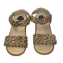Livie &amp; Luca Girls Leopard Print Leather Sandals Size 3 Youth - £22.58 GBP