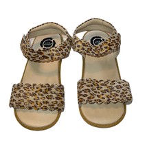 Livie &amp; Luca Girls Leopard Print Leather Sandals Size 3 Youth - £22.51 GBP