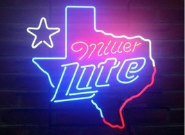 New Miller Lite Texas Lone Star Beer Handmade Neon Sign 20&quot;x16&quot; - $153.99