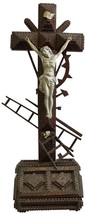 Antique Crucifix Cross Religious Spear and Ladder Tramp Art Torture Instruments - £156.48 GBP