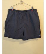 LL BEAN Nylon Pleated High Rise Shorts Black Drawstring Men&#39;s XL Elastic... - £16.16 GBP