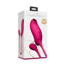 VIVE QUINO Rechargeable Air Wave &amp; Vibrating Silicone Egg Vibrator Pink - £73.49 GBP