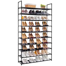 10 Tiers Shoe Rack, 50 Pairs Shoe Storage Organizer, Non-Woven Fabric Metal Shoe - £46.65 GBP
