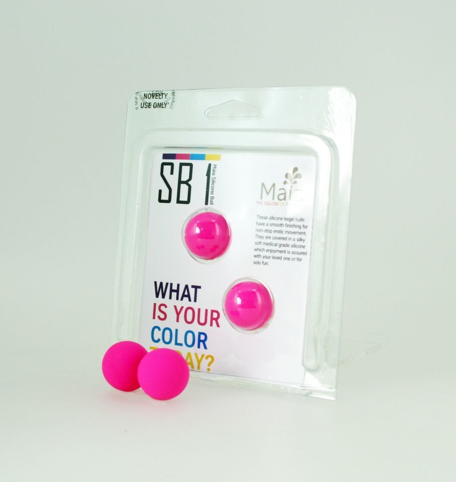 WICKED SILICONE KEGEL BALLS 1 INCH PELVIC FLOOR STRENGTH PINK MAIA - $12.73