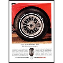 1965 Firestone Tires Super Sports 500 Tire Vintage Print Ad Wire Wheel Wall Art - £8.20 GBP