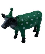 Party Cow Green Hat Polka Dot Sweater Cake Topper Figurine Your New Best... - £11.76 GBP
