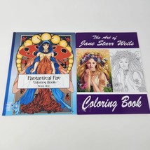 Lot Of 2 Fantasy Butterfly Women Coloring Books For Adults Teens NEW Nature Bugs - £17.69 GBP