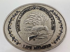 Vintage North American Hunting Club Life Member Belt Buckle - NAHC - 3. 75&quot; - £6.22 GBP
