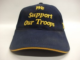 We Support Our Troops Hat Blue Hook Loop Baseball Cap - £15.92 GBP