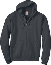 Hanes Mens Full-Zip Eco-Smart Hoodie Color:Black Size:Large - £62.43 GBP