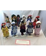 Vintage Doll Lot NECS Children Of The World - 11 Dolls With Stands &amp; Box - $1,423.74 MXN