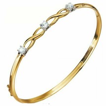 14K or Jaune Sur Brillant Diamant Infini Style Bisou Bracelet - £118.07 GBP