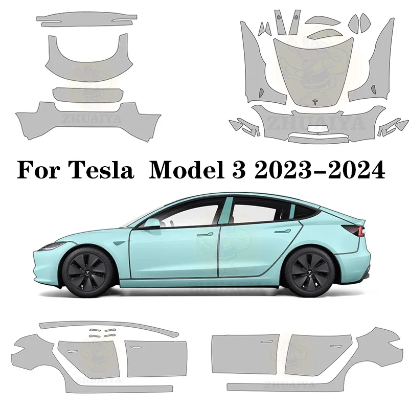 Cover Pre Cut PPF Paint Protection Film Kit TPU For Tesla Model 3 2023 2024 car - £410.35 GBP+