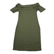 Noble U Dress Womens L Green Plain Short Sleeve Off Shoulder Casual Outwear - £24.34 GBP