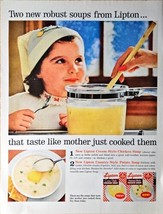 Lipton Soup chicken potato kid mother -1962 Vintage Print Ad - $10.12