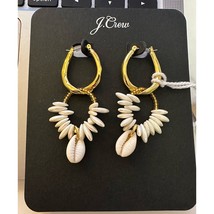 J.Crew COWRIE SHELL AND PEARL HOOP EARRINGS New with tags - £15.27 GBP