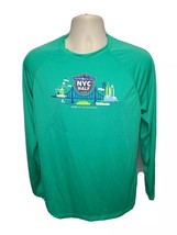 2019 NYRR United Airlines NYC Half Run Mens Medium Green Long Sleeve Jersey - £14.22 GBP