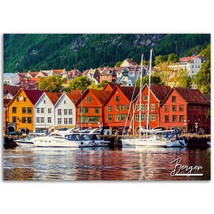 Bergen Norway Poster Print Wall Art | Bergen Home Decor Gift Hangings | Bergen D - £15.79 GBP