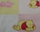 Disney Baby Pooh Piglet sleeping pink fleece blanket soft gingham patchwork - £8.17 GBP