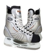 Ice Hockey Skates Men Size 6 Easton Magnum Bladz Silver and Black Junior - £48.61 GBP