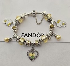 Sunshine Flowers Kitty   - Authentic Pandora Bracelet . - $145.00