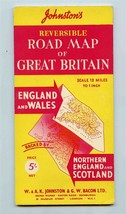 Johnston&#39;s Reversible Road Map of Great Britain - $11.88