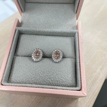 Oval Brillantschliff 1.25 Gesamt Karat Gewicht Kunstdiamanten Grown Rosa... - $950.02
