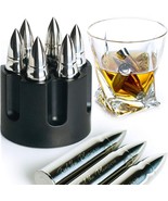 WHISKEY STONES XL 6 PCS Laser Engraved STAINLESS STEEL W Revolver Barrel... - $29.47 CAD