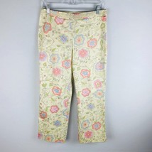 Sigrid Olsen Sport Womens 6 Pale Yellow Pants Floral Print - $17.59