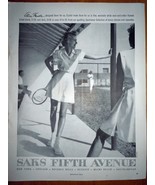 Saks Fifth Avenue Alice Marble Advertising Print Ad Art 1940s - £7.07 GBP