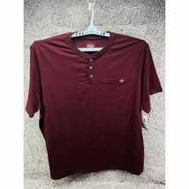 Wrangler Workwear Men's Short Sleeve Pocket Henley T-Shirt XXXL (54-56)Burgundy - $14.17