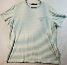 Polo Ralph Lauren T Shirt Top Women XL Green White Stripe 100% Cotton Round Neck - £12.57 GBP