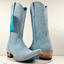 NEW Lane LEXINGTON Powder Blue Cowboy Boots Womens 10 Leather Western Snip Toe - £187.14 GBP