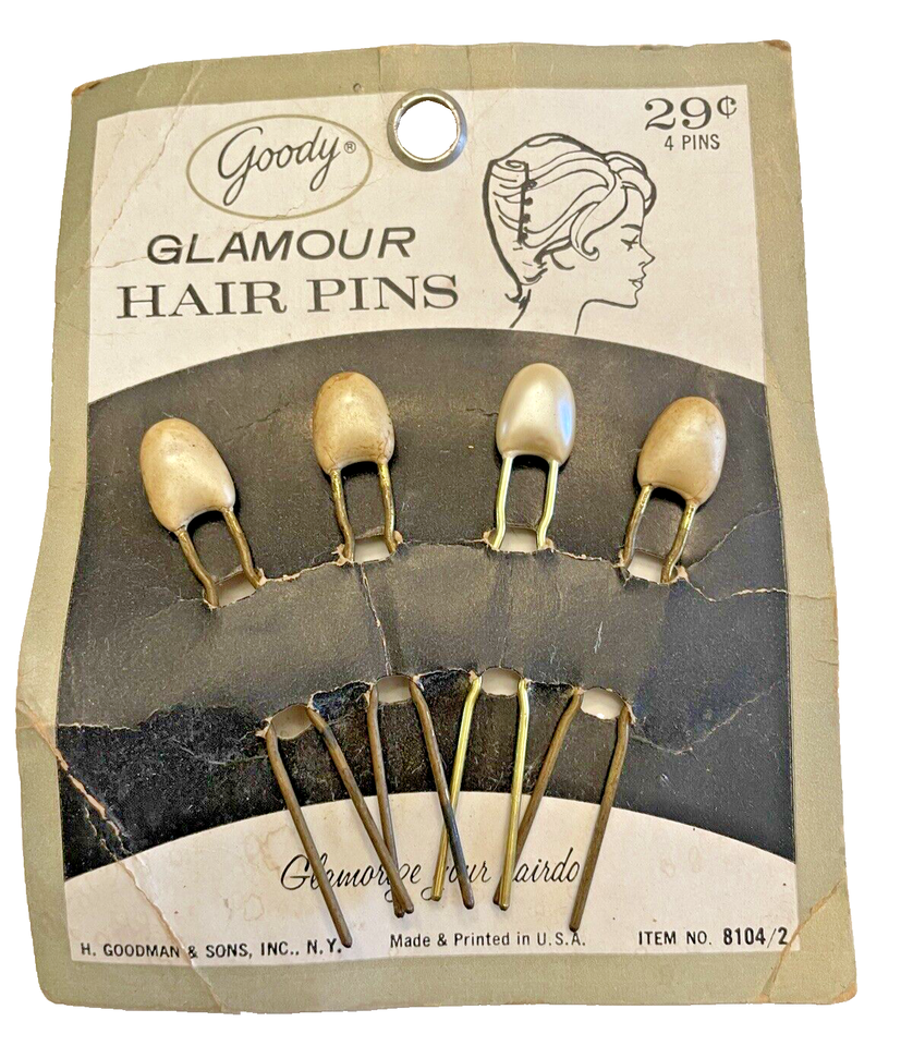 Primary image for Hair Pins Goody Glamour Pearl Made in USA New Old Stock NOS Vintage Package