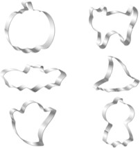 Halloween Cookie Cutter Set, 6 Pcs Stainless Steel Biscuit Cutters - $9.74
