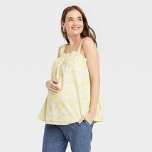 Cotton Maternity Tank Top Yellow Floral S - $16.99